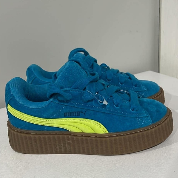 Puma Blue and Neon Green Sneakers - Picture 2 of 6